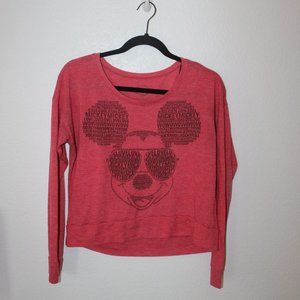 Peach Orange Mickey Mouse Sunglasses Sweater